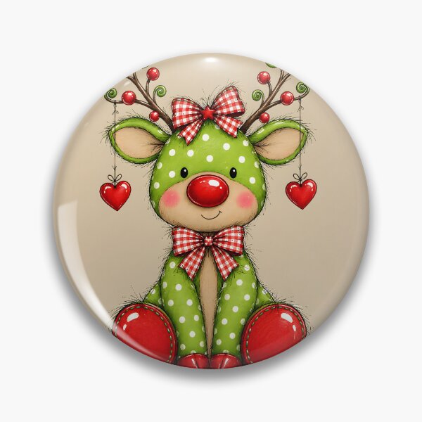 Item preview, Whimsical Polka Dot Reindeer Christmas Hearts designed and sold by Pure Craft.