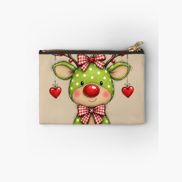 Item preview, Whimsical Polka Dot Reindeer Christmas Hearts designed and sold by Pure Craft.