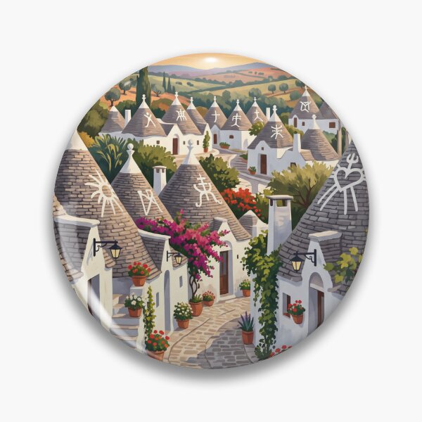 Item preview, Alberobello Italy Vintage Travel Poster – Trulli Rione Monti Itria Valley Puglia designed and sold by Bomax121.