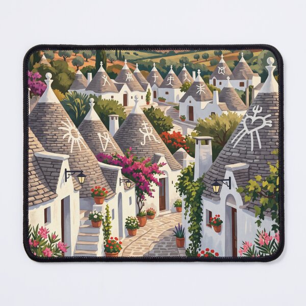 Item preview, Alberobello Italy Vintage Travel Poster – Trulli Rione Monti Itria Valley Puglia designed and sold by Bomax121.