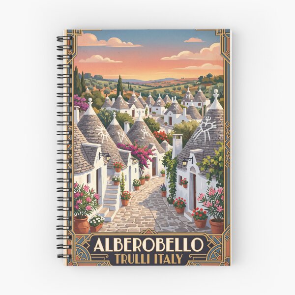 Item preview, Alberobello Italy Vintage Travel Poster – Trulli Rione Monti Itria Valley Puglia designed and sold by Bomax121.