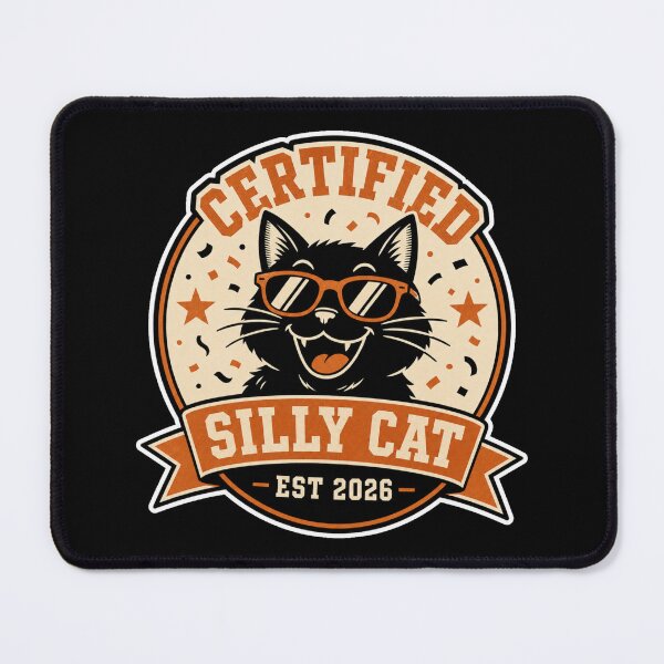 Item preview, Certified Silly Cat Est 2026 Funny Retro Badge Shirt designed and sold by digital.stickerperso.com.