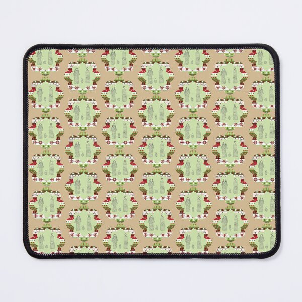 Item preview, Traditional Christmas Family Design with Winter Patterns & Scalloped Frame designed and sold by Liberarteprint.