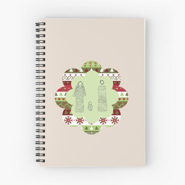 Item preview, Traditional Christmas Family Design with Winter Patterns & Scalloped Frame designed and sold by Liberarteprint.