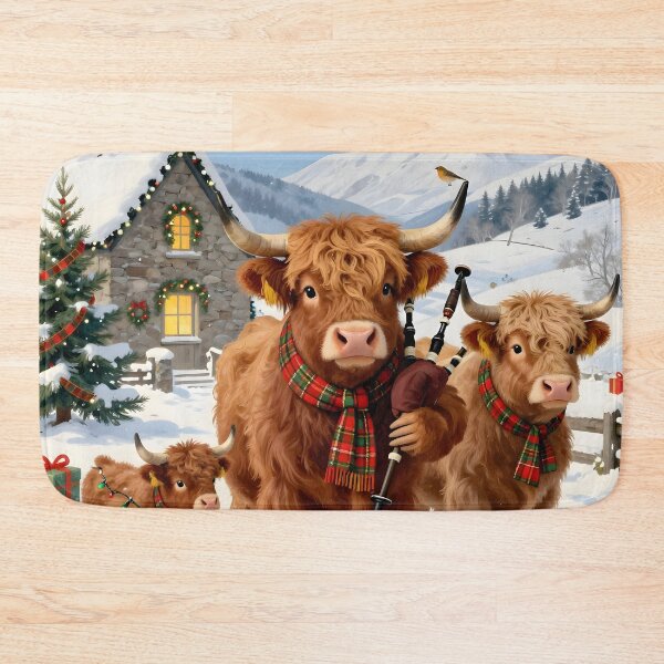 Item preview, Scottish Highland Cows Christmas designed and sold by Sybille-Yates.