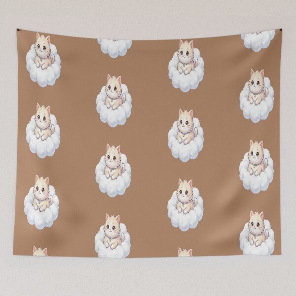 Item preview, Cute Fluffy Cat Sitting on a Cloud designed and sold by Mellowmint-art.
