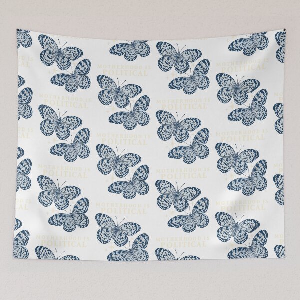 Item preview, Motherhood Is Political Vintage Blue Butterfly Feminist Mom Graphic designed and sold by KippyMcCall.