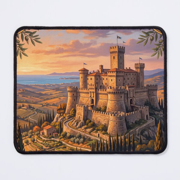 Item preview, Castello di Fosdinovo Italy Vintage Travel Poster – Malaspina Castle Lunigiana Tuscany designed and sold by Bomax121.