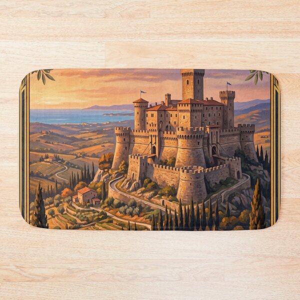 Item preview, Castello di Fosdinovo Italy Vintage Travel Poster – Malaspina Castle Lunigiana Tuscany designed and sold by Bomax121.
