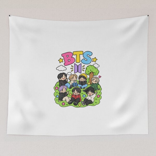 Item preview, BTS Cute Chibi Kpop Boy Group Lawn Outdoor designed and sold by HytoneArt.