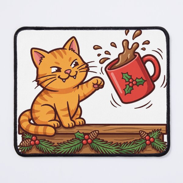 Item preview, Cat Dad's Christmas Mug: Knocked Over by Cat designed and sold by Odd-jack.