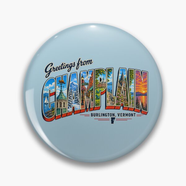 Item preview, Greetings From Champlain - Vintage Burlington Postcard designed and sold by daintyriot.