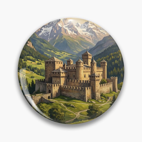 Item preview, Castello di Fénis Italy Vintage Travel Poster – Aosta Valley Medieval Castle Challant Alps designed and sold by Bomax121.