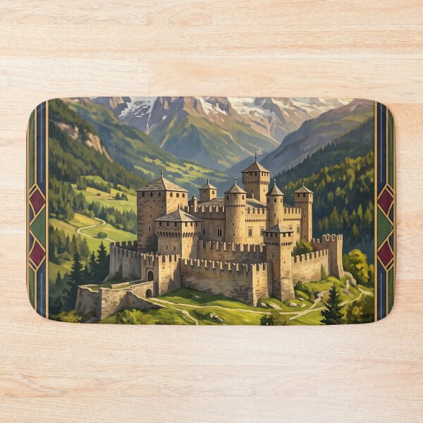 Item preview, Castello di Fénis Italy Vintage Travel Poster – Aosta Valley Medieval Castle Challant Alps designed and sold by Bomax121.