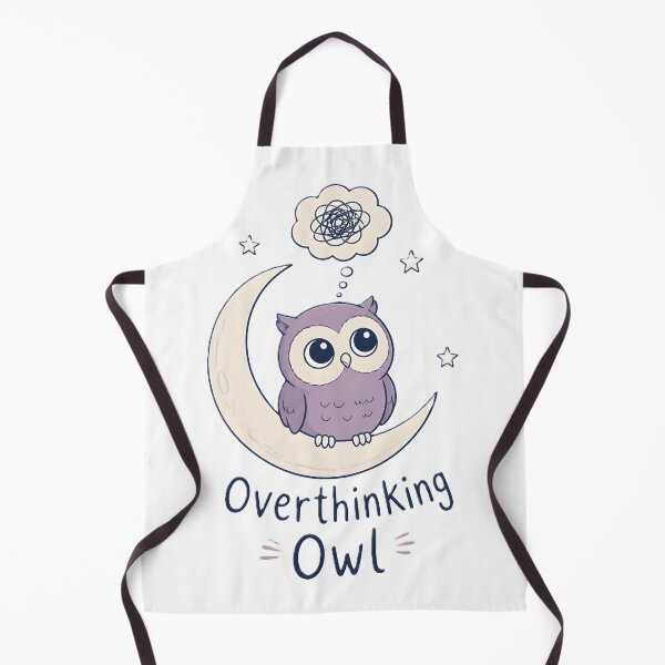 Item preview, Overthinking Owl | Cute Owl on Crescent Moon designed and sold by dreamz-world.