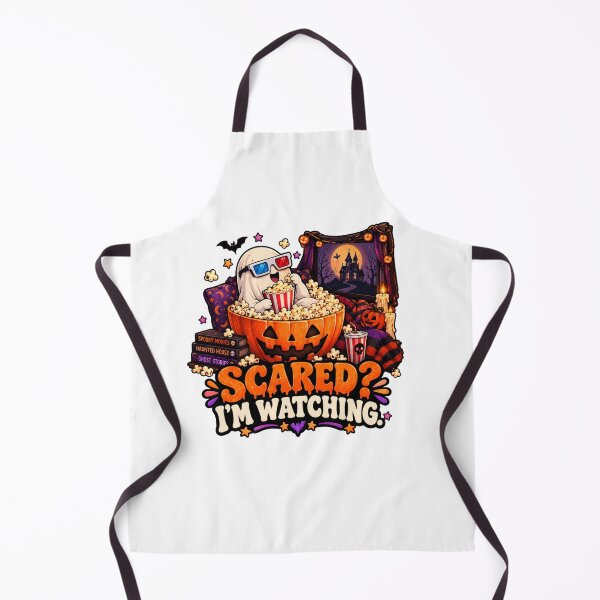 Item preview, Scared I’m Watching Halloween Ghost Movie Night – Cute Spooky Popcorn Design designed and sold by Pixanova.