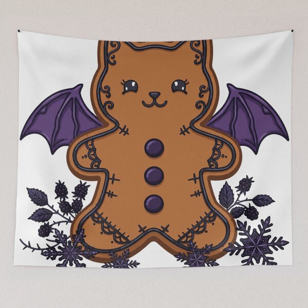 Item preview, Goth Gingerbread Cat: Creepmas Cookie designed and sold by Odd-jack.
