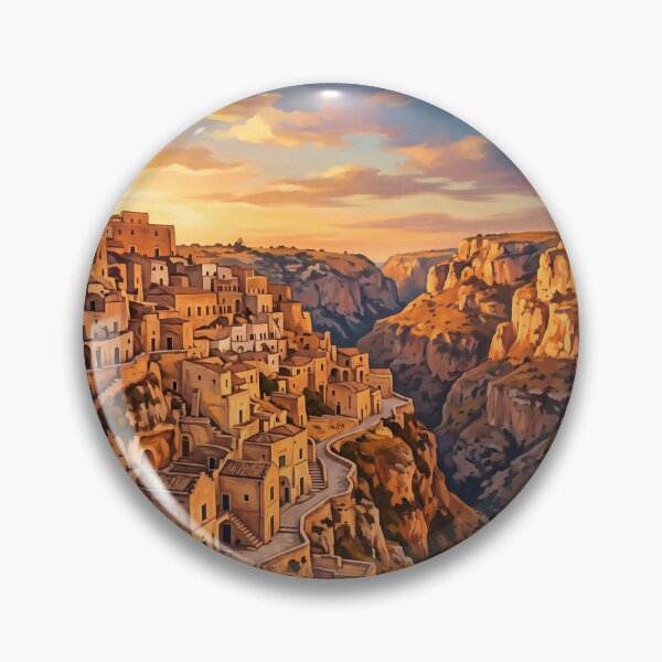 Item preview, Matera Italy Vintage Travel Poster – Sassi Cave District Rock Churches Murgia designed and sold by Bomax121.