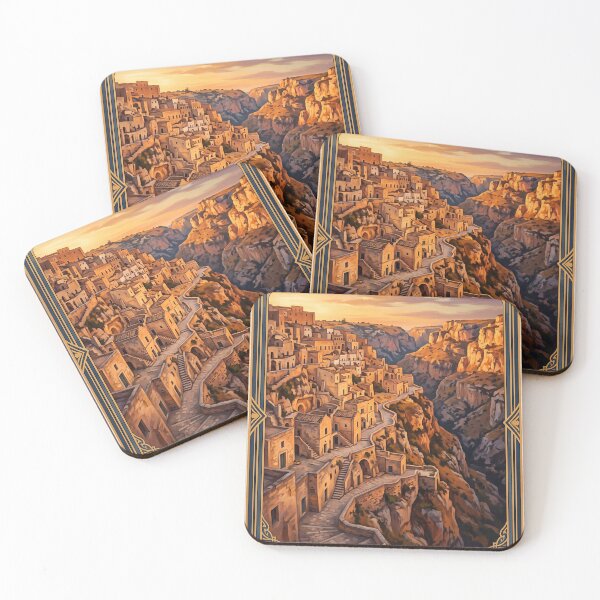 Item preview, Matera Italy Vintage Travel Poster – Sassi Cave District Rock Churches Murgia designed and sold by Bomax121.