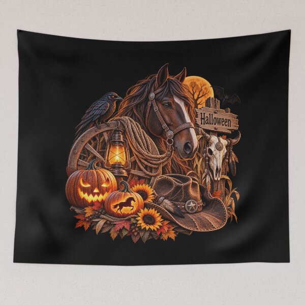 Item preview, Western Halloween Horse – Cowboy Pumpkin & Rustic Country designed and sold by  QuarterHorseArt by Just my Studio.