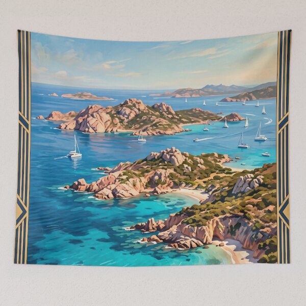 Item preview, La Maddalena Italy Vintage Travel Poster – Sardinia Archipelago Caprera Budelli Spargi designed and sold by Bomax121.
