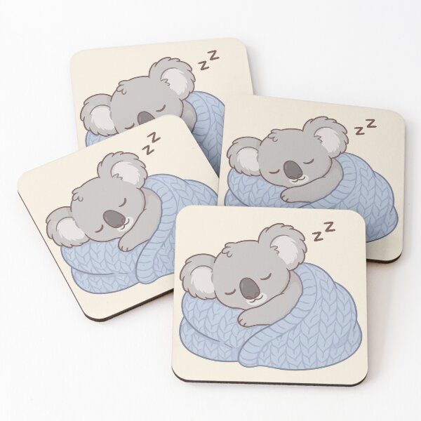 Item preview, Cute Sleeping Koala Snug In Knit Blanket Kawaii Animal designed and sold by Amir Faysal.