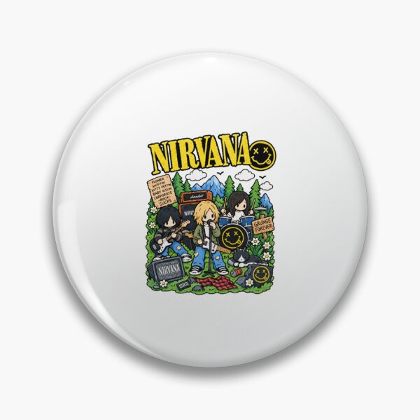 Item preview, Nirvana Cute Chibi Grunge Rock Band Live designed and sold by HytoneArt.