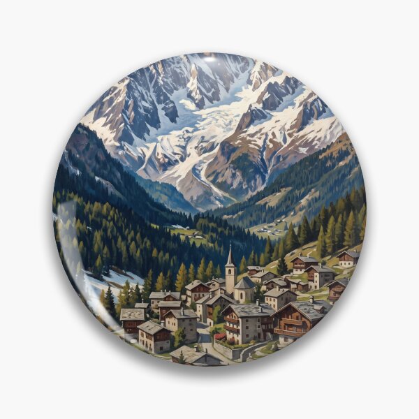 Item preview, Courmayeur Italy Vintage Travel Poster – Mont Blanc Val Ferret Val Veny Aosta Alps designed and sold by Bomax121.