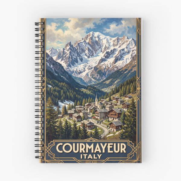 Item preview, Courmayeur Italy Vintage Travel Poster – Mont Blanc Val Ferret Val Veny Aosta Alps designed and sold by Bomax121.