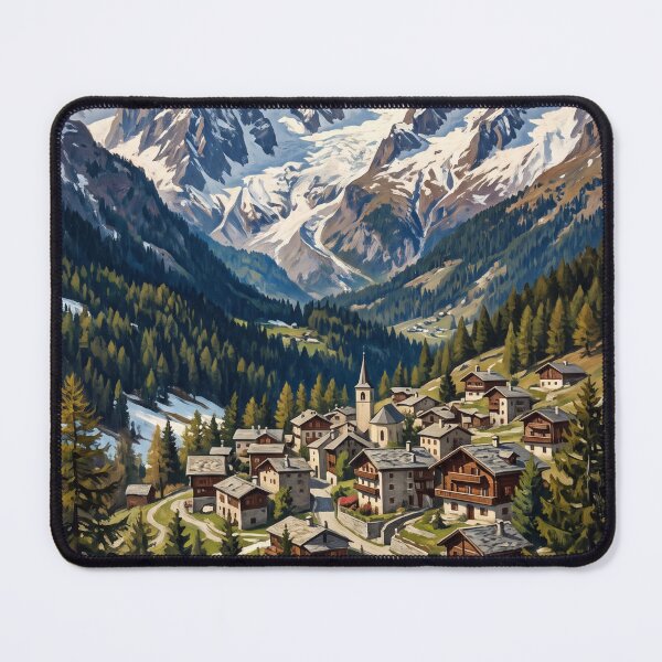 Item preview, Courmayeur Italy Vintage Travel Poster – Mont Blanc Val Ferret Val Veny Aosta Alps designed and sold by Bomax121.
