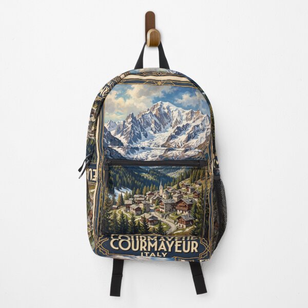 Item preview, Courmayeur Italy Vintage Travel Poster – Mont Blanc Val Ferret Val Veny Aosta Alps designed and sold by Bomax121.