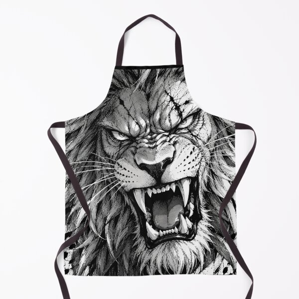 Item preview, Savage Manga Lion – Fierce Black & White Roaring Beast designed and sold by infinitearte.