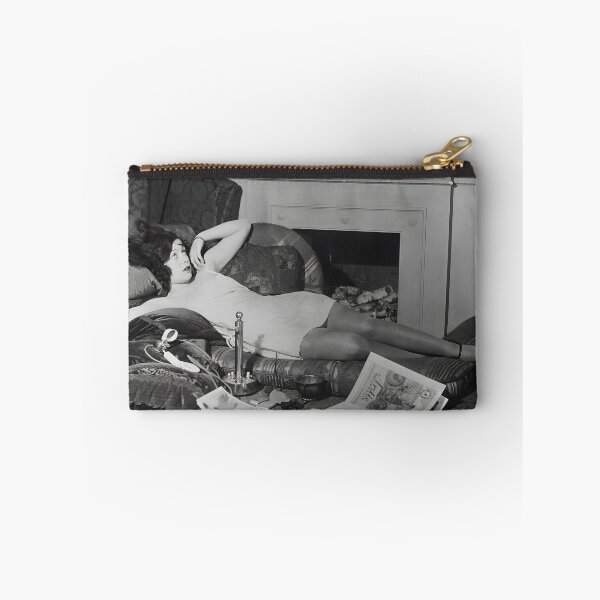 Item preview, The original 1920s WFH Mood Print funny black and white female flapper smoking photograph designed and sold by Astrid Arkhangelsky.