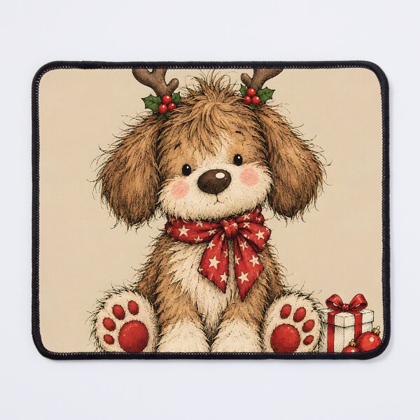 Item preview, Cute Reindeer Puppy Merry Christmas Illustration designed and sold by Pure Craft.