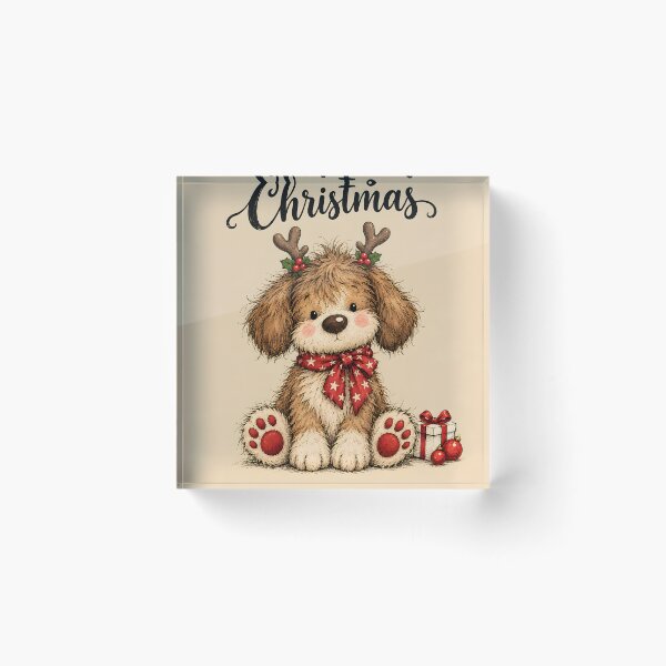Item preview, Cute Reindeer Puppy Merry Christmas Illustration designed and sold by Pure Craft.