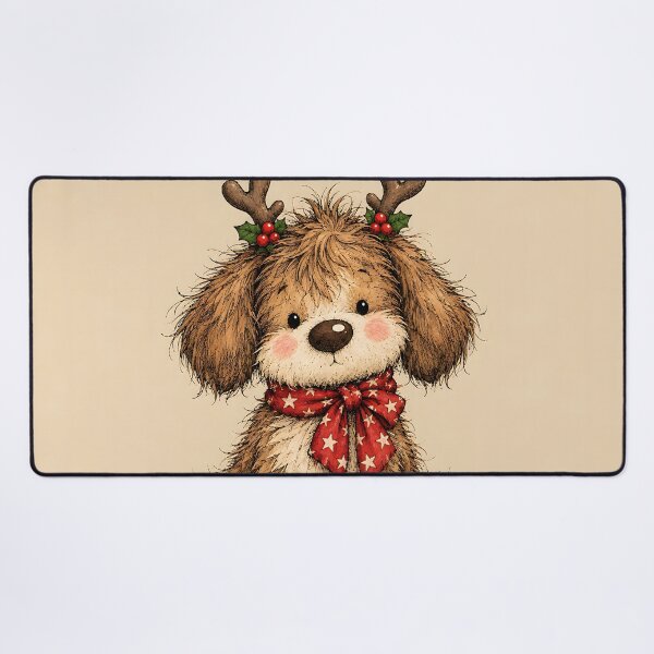 Item preview, Cute Reindeer Puppy Merry Christmas Illustration designed and sold by Pure Craft.