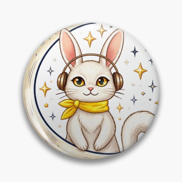 Item preview, Cute Rabbit On Crescent Moon Night Owl Stay Up designed and sold by Nicha Studio.