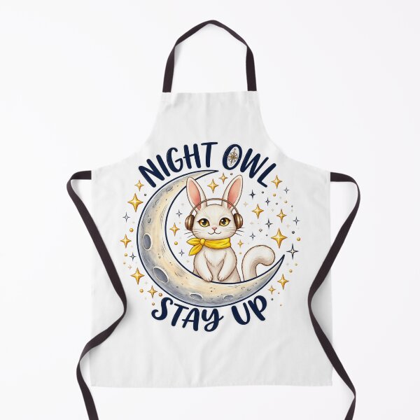 Item preview, Cute Rabbit On Crescent Moon Night Owl Stay Up designed and sold by Nicha Studio.