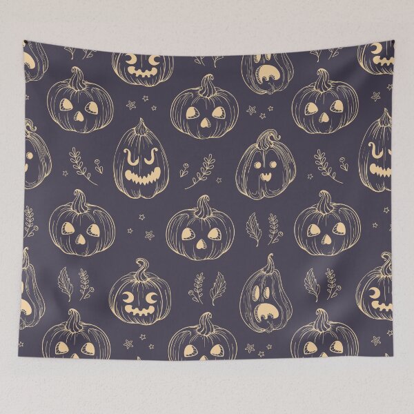 Item preview, Vintage Jack O’ Lantern Pumpkin Halloween Pattern designed and sold by VibnWalls.