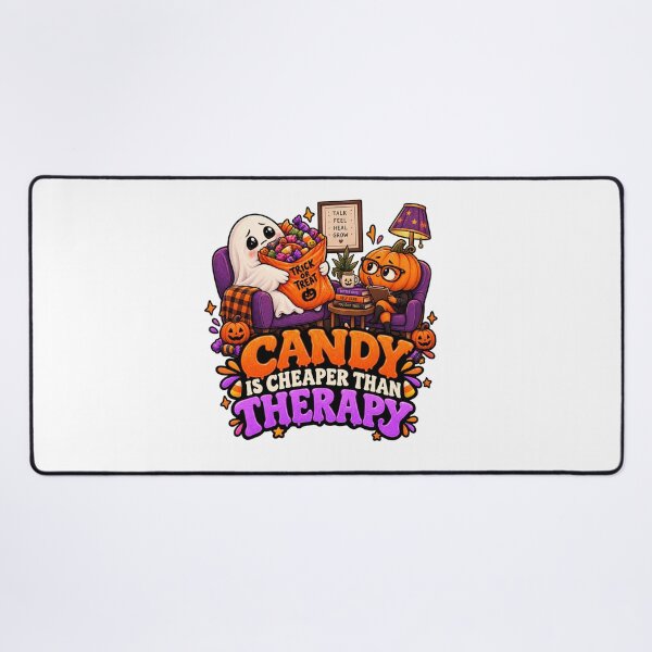 Item preview, Candy Is Cheaper Than Therapy Halloween Ghost Pumpkin – Funny Spooky Self Care Design designed and sold by Pixanova.