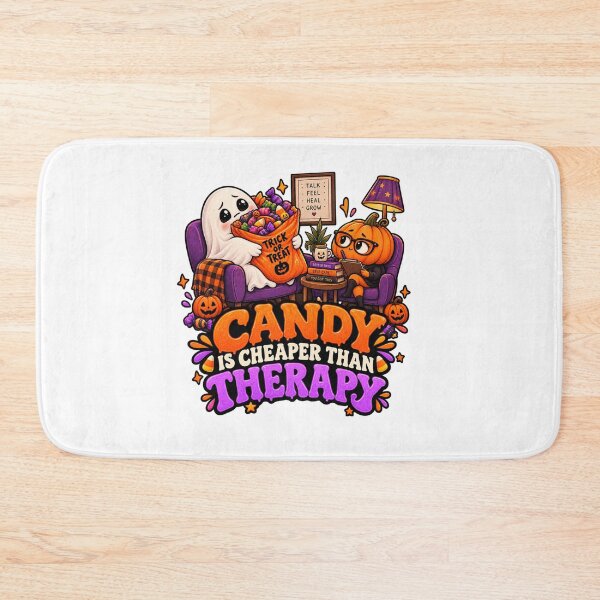 Item preview, Candy Is Cheaper Than Therapy Halloween Ghost Pumpkin – Funny Spooky Self Care Design designed and sold by Pixanova.