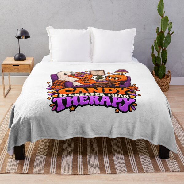 Item preview, Candy Is Cheaper Than Therapy Halloween Ghost Pumpkin – Funny Spooky Self Care Design designed and sold by Pixanova.