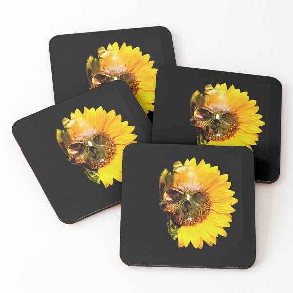 Item preview, Sunflower Skull – Dark Floral Skull Art designed and sold by Nicole Bleck.