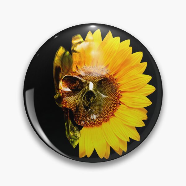 Item preview, Sunflower Skull – Dark Floral Skull Art designed and sold by Nicole Bleck.