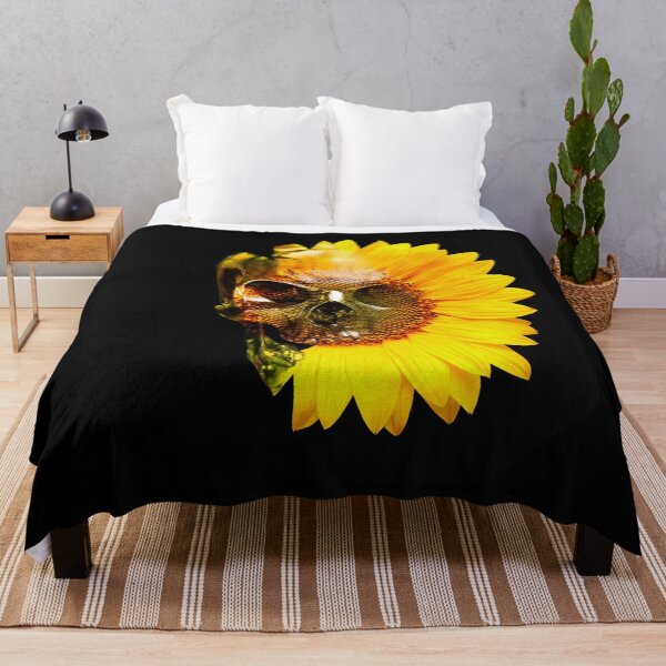 Item preview, Sunflower Skull – Dark Floral Skull Art designed and sold by Nicole Bleck.