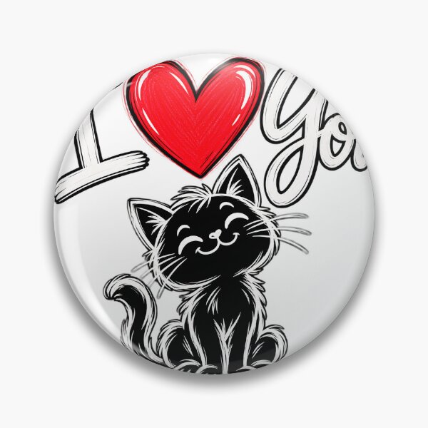Item preview, I Heart You Cat | Cute Kitten Love Doodle designed and sold by CalmMandala.
