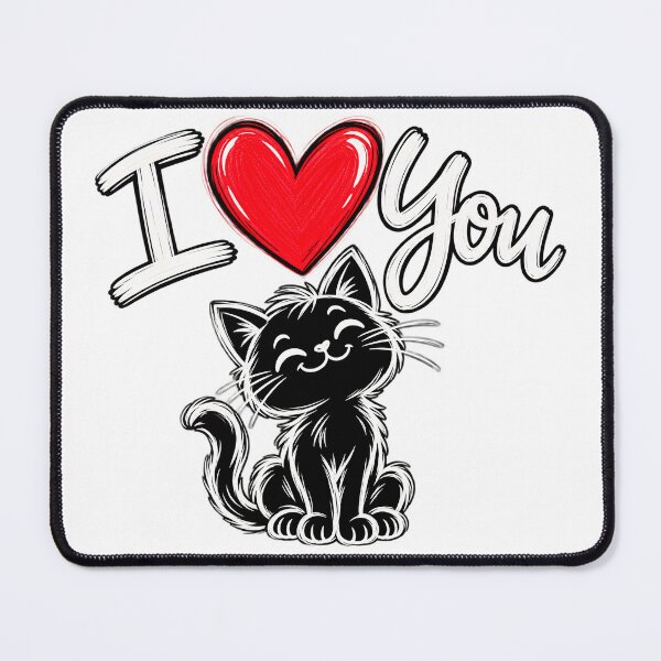 Item preview, I Heart You Cat | Cute Kitten Love Doodle designed and sold by CalmMandala.