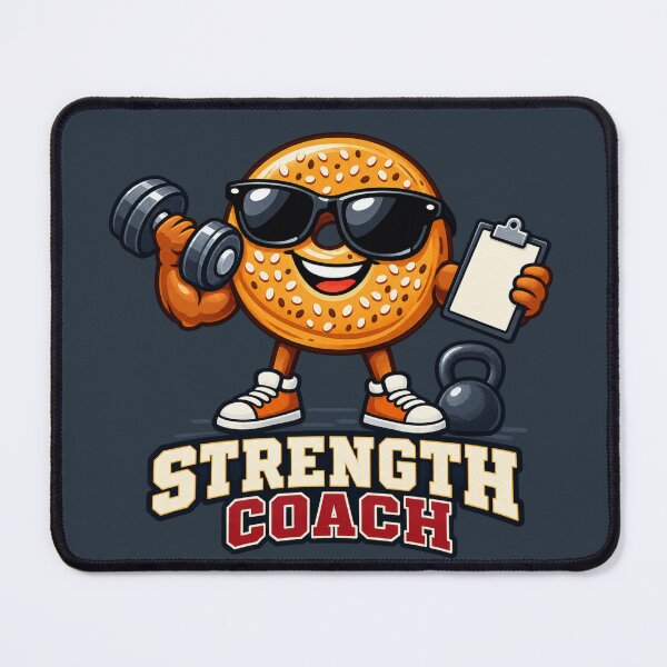 Item preview, Strength Coach Bagel Fitness Character designed and sold by BROHLine Studio.