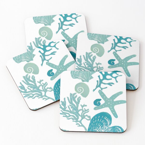 Item preview, Rockpool Repeat in Aqua Duck Egg designed and sold by LisaLeQuelenec.