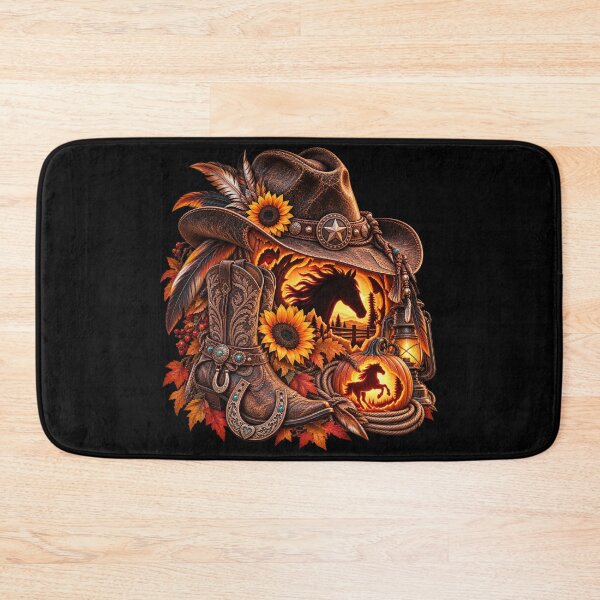 Item preview, Western Halloween Horse – Cowboy Boots & Pumpkin designed and sold by  QuarterHorseArt by Just my Studio.